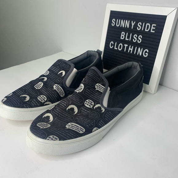 The Office Dwight Schrute Quote Slip-On Shoes Black & White Size 10.5 - Picture 3 of 8